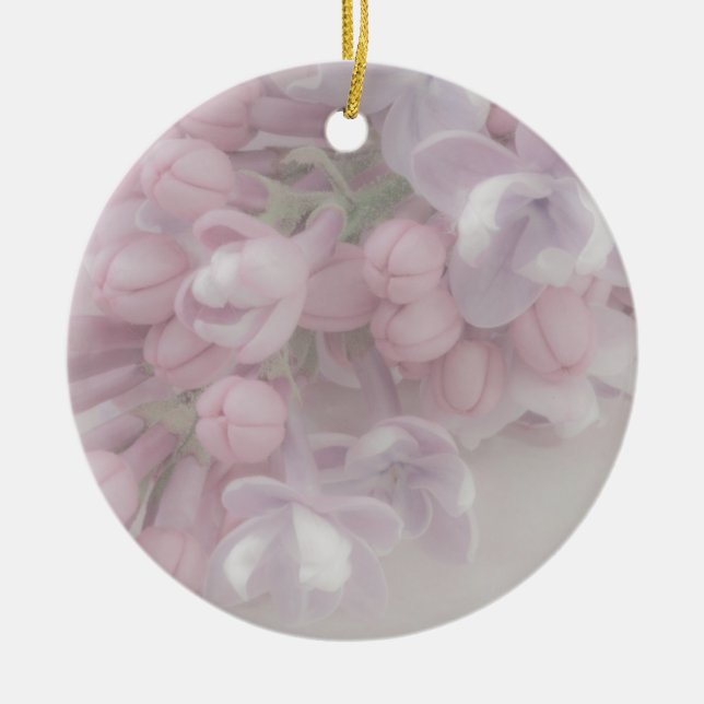 Lilac Blossom Ceramic Tree Decoration (Front)