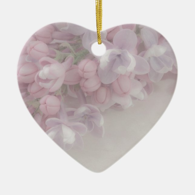 Lilac Blossom Ceramic Tree Decoration (Front)
