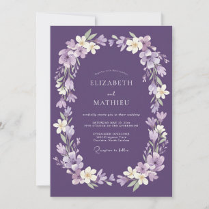 Lilac Blossom Garland Wedding Invitation
