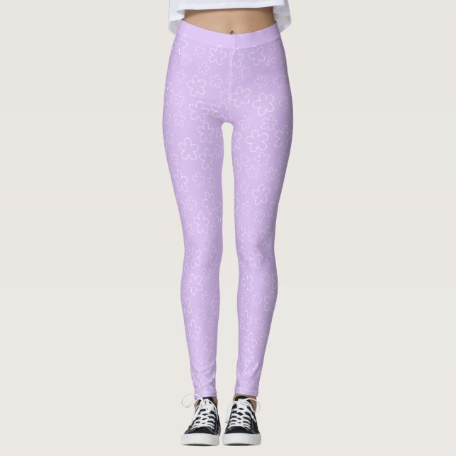 Lilac Blossom Leggings (Front)