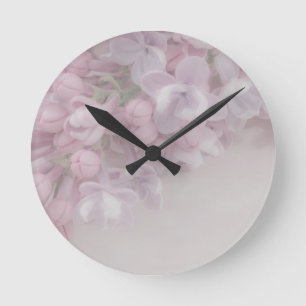 Lilac Blossom Round Clock