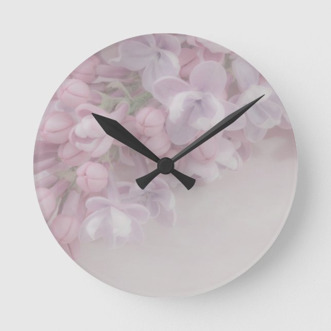 Lilac Blossom Round Clock (Front)