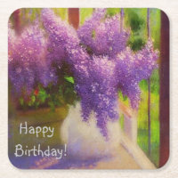 Lilac Blossoms in Vase Birthday