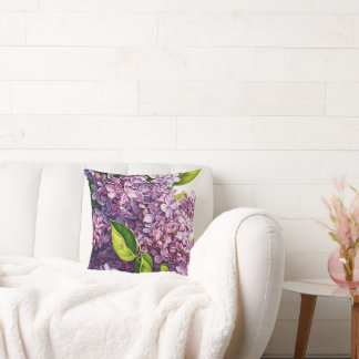 "Lilac Blossoms Throw Pillow  Captivating Blooms"