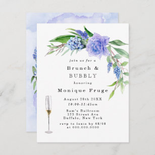 Lilac Blue Hyacinth Peony Brunch & Bubbly Invites
