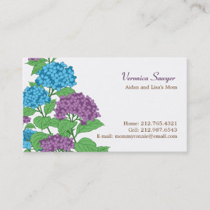 Lilac & Blue Hydrangeas Profile / Mummy Card