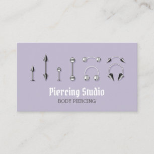 Lilac Body Jewellery Store Piercing Business Card