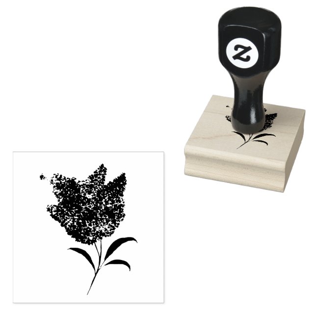 Lilac Boho Bohemian Floral Watercolor Rubber Stamp (Stamped)