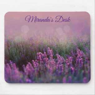 Lilac Bokeh Purple field of flowers Mouse Mat