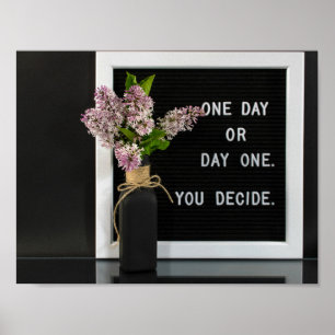 lilac bouquet with inspirational quote poster