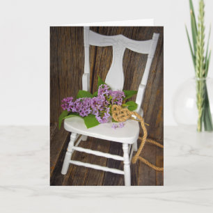 Lilac Bouquet with rope heart Card