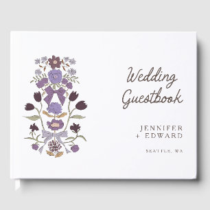 Lilac Bows & Blossoms Floral Wedding Guest Book