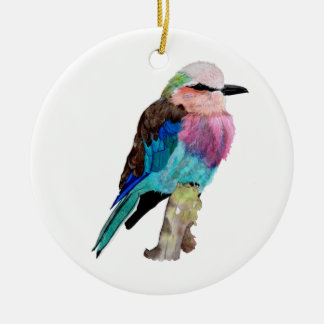Lilac Breasted Roller Bird Ceramic Tree Decoration