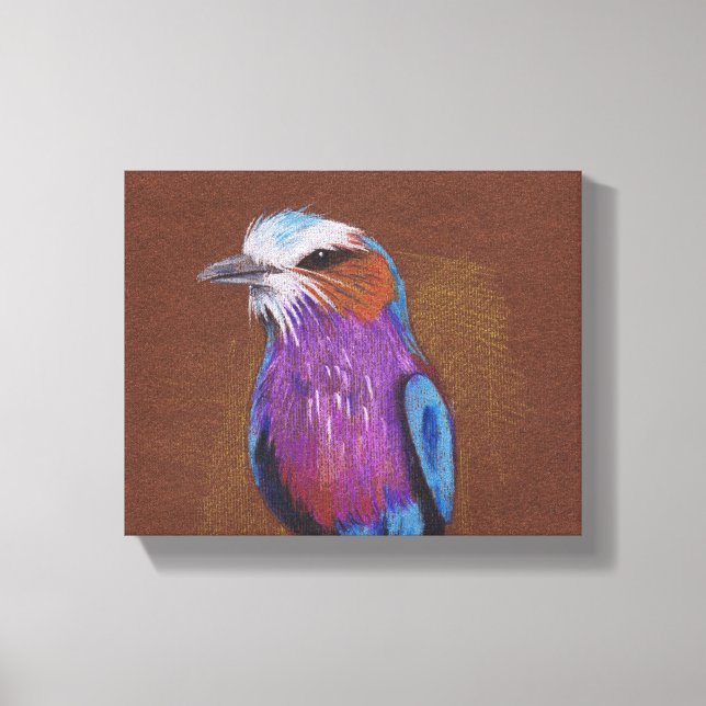 Lilac breasted roller bird illustration animal nat canvas print (Front)
