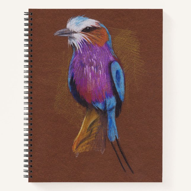 Lilac breasted roller bird illustration animal nat notebook (Front)