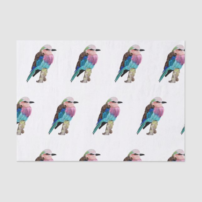 Lilac Breasted Roller Bird Tissue Paper (Front)