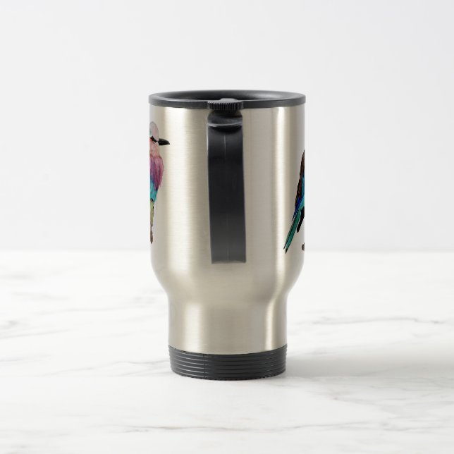 Lilac Breasted Roller Bird Travel Mug (Handle)