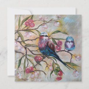 Lilac breasted roller with baby