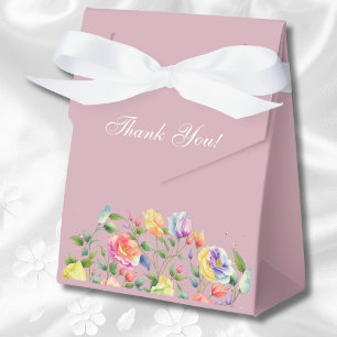 Lilac Bright Floral Pink Roses Bridal Shower Favour Box