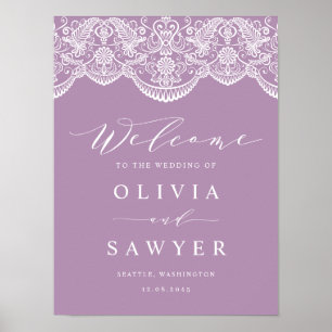 Lilac Brocade Lace Wedding Poster