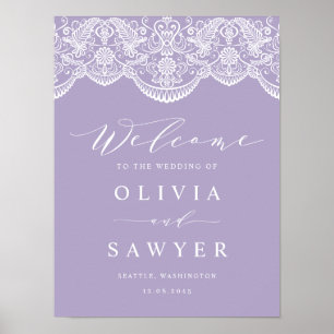 Lilac Brocade Lace Wedding Poster