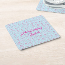 lilac buds and flower pattern Happy birthday