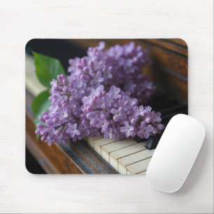 Lilac Bunch On Old Piano Keys Mouse Mat