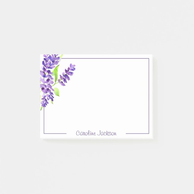 Lilac bunch personalised post-it notes (Front)