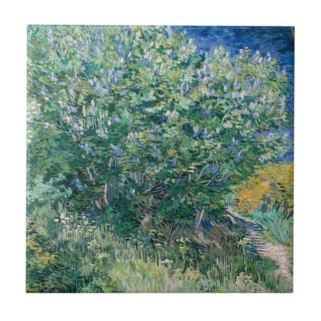 Lilac Bush (Lilacs) by Vincent Van Gogh Tile (Front)
