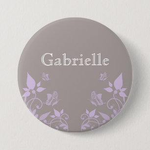 Lilac Butterfly Floral Button