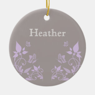Lilac Butterfly Floral Ornament