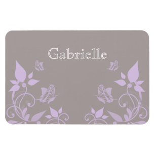 Lilac Butterfly Floral Premium Magnet