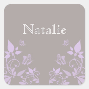 Lilac Butterfly Floral Stickers