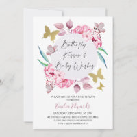 Lilac Butterfly Kisses Baby Wishes Baby Shower