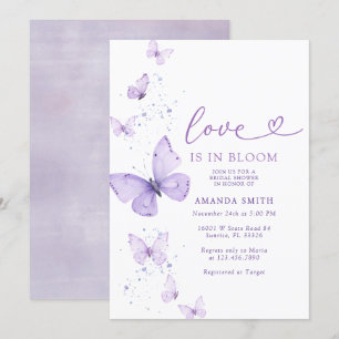 Lilac Butterfly Love In Bloom Bridal Shower  Invitation