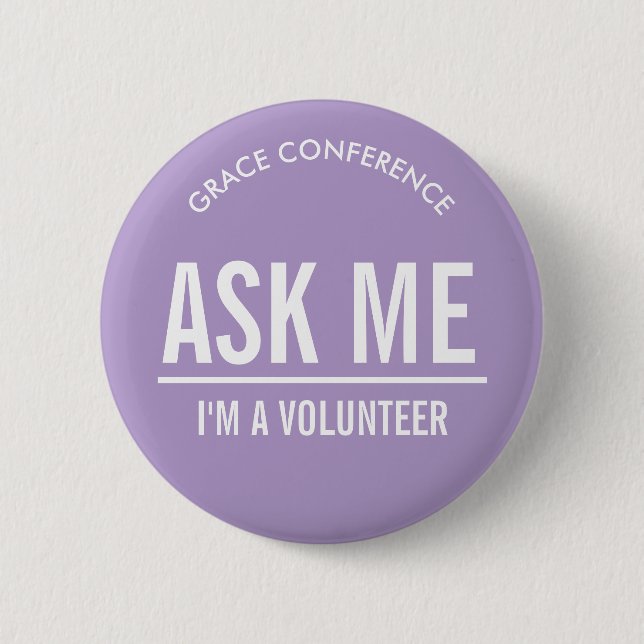 Lilac Buttons for Volunteers (Front)