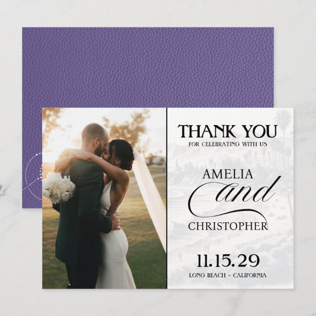 Lilac California Passport Thank You Card (Front/Back)