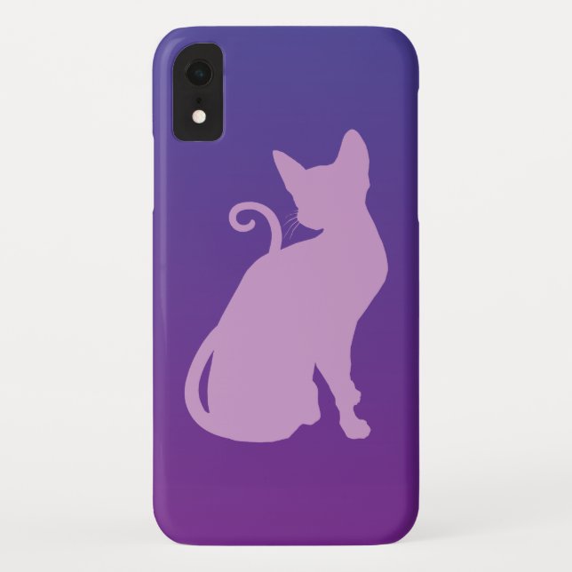 Lilac Cat on Purple Case-Mate iPhone Case (Back)