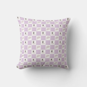 Lilac Chequered Cowgirl Rodeo Pattern Cushion