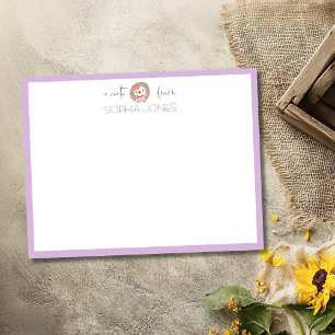Lilac Chic Hedgehog Stationery Note Card