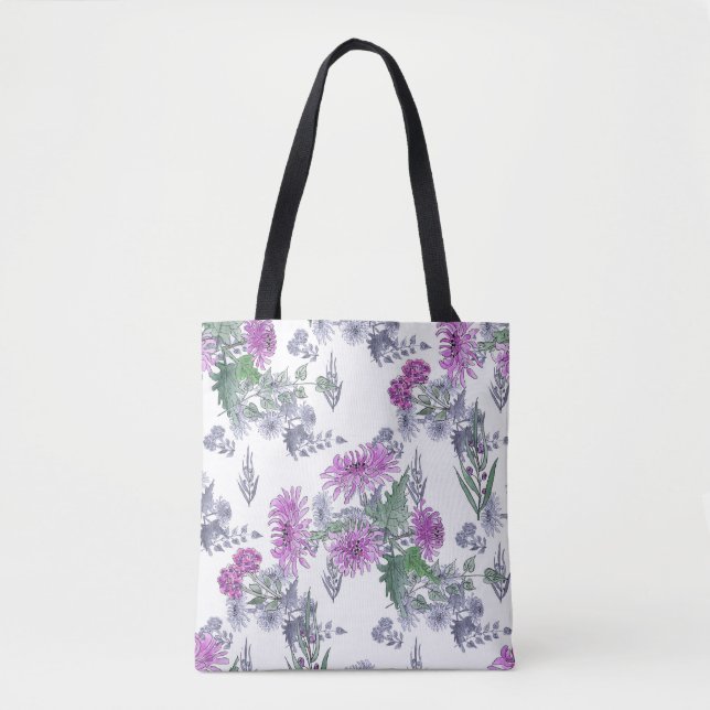 Lilac chrysanthemums tote bag (Front)