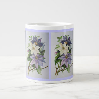 Lilac Clematis Vine Acrylic Painting Large Coffee Mug