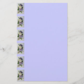 Lilac Clematis Vine Acrylic Painting Stationery