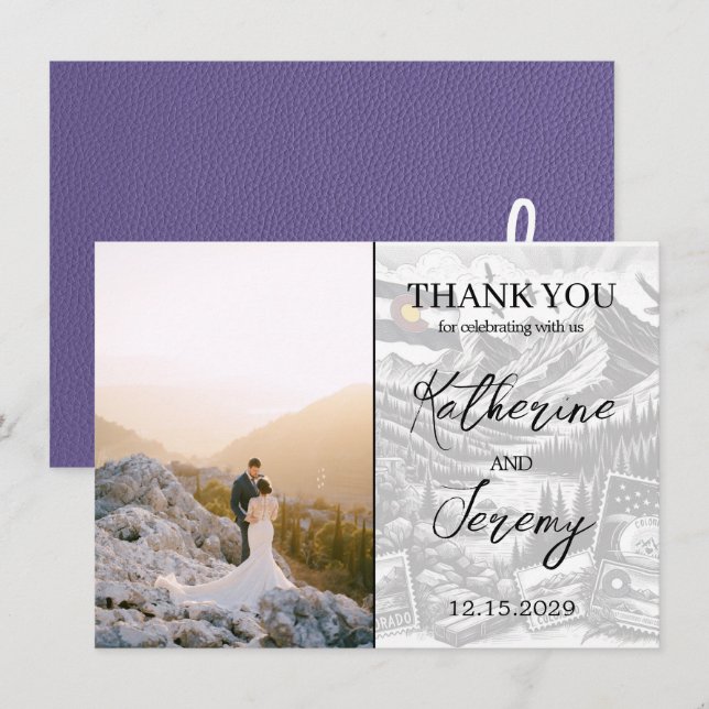 Lilac Colorado Passport Thank You Card (Front/Back)