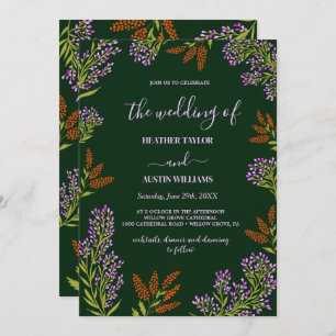 Lilac Colorful Wildflower Botanical Wedding  Invitation