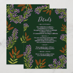 Lilac Colourful Wildflower Botanical Wedding Detai Invitation