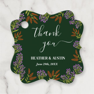 Lilac Colourful Wildflower Botanical Wedding gift Favour Tags