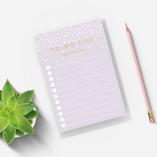 Lilac Confetti Dots Personalised To-Do List Post-it Notes