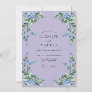 Lilac Cornflower Bloom Wedding Invitation