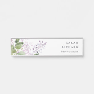 Lilac Cottage Garden Watercolor Floral Bunch Door Sign